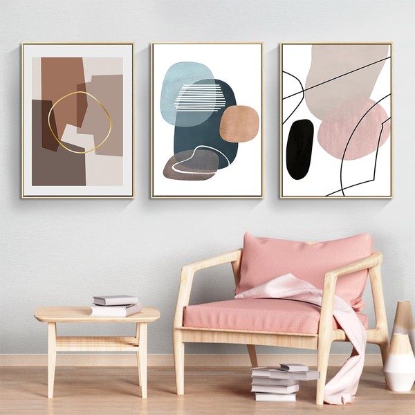 Geometric Art Pictures Poster Abstract Minimalist Poster Set, Modern Colour