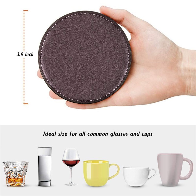 Thipoten Posavasos para Bebidas, de Piel con Soporte, Protege los