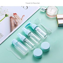 Travel Bottles for Toiletries,9 PCS Leak Proof Refillable Travel Containers Liquid Containers with Clear Toiletries Bag for Cosmetic Shampoo Lotion Makeup Shower Hand Soap (blue)