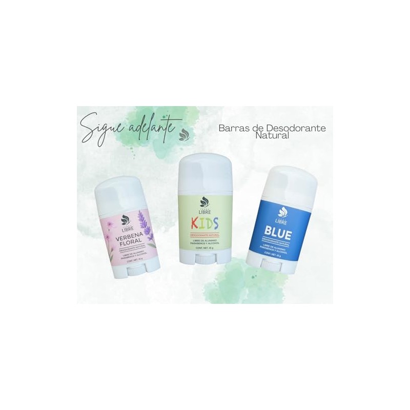 Desodorante Barra Natural Mujer, Verbena Floral, 45g, 2 Piezas