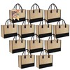 Ayearparty 12 Pack Large Burlap Tote Bags with Handles Bridesmaid