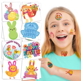 ArtCreativity Easter Glow in the Dark Tattoos for Kids - Set of 144 - Temporary Tattoos with Easter Themes - Fake Tattoo Stickers - Easter Goodie Bag Basket Stuffers - Easter Party Favors for Kids