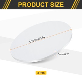 Sourcing Map 2Pcs 6061 Aluminum Disc, 4" (100mm) Diameter 0.2" (5mm) Thickness Round Aluminum Sheets for Metal Stamping