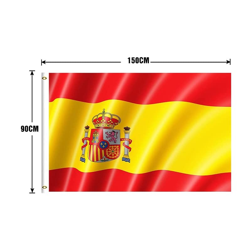 AIMALL 3x5ft Large Spain Spanish Flag with Brass Grommets, Heavy