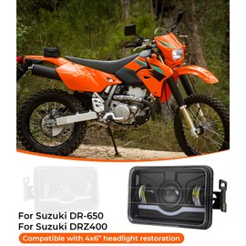 4x6 LED Headlight Kit for Suzuki DR-650 | for Suzuki DRZ400 with Mounting Bracket Hardware Headlight High Brightness Three Modes High Beam Low beam Daytime Running Light (Light with Bracket)