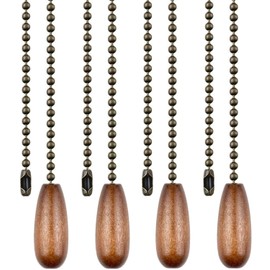 Vinaco Wooden Ceiling Fan Pull Chain Set, Decorative Fan Pull Chain Extension with Pendant, 13 Inches Pull Chains for Fan and Light with 3MM Ball Bead Chain, 4 Pack Fan Light Pull Chain Extension