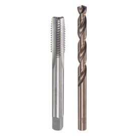 sourcing map 3/8-16 UNC Straight Flute Thread Tap and 7.9mm Twist Drill Bit Set, M35 Cobalt High Speed Steel Machine Threading Tap Drilling Tool for Stainless Steel