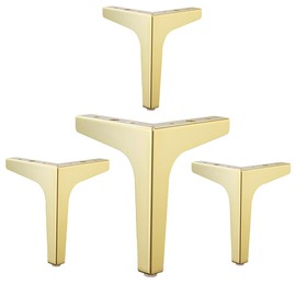 Eidoct 6" / 15cm Furniture Legs,Modern Style Furniture Sofa Legs Metal Gold Triangle Feet for Table Cabinet Cupboard Sofa, Gold