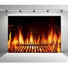 Loccor 7x5ft Fabric Barbecue Grill with Fire Flames Backdrop Empty