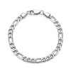 LuxGoth Stainless Steel 5 mm Figaro Link Chain Bracelet (7