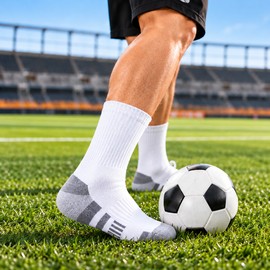 Men’s Crew Socks for Gym & Outdoor Use – Soft Knit Everyday Socks for Running, Football & Training, 6 or 12 Pairs