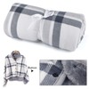 forestfish Fleece Wearable Blanket, Plaid Lap Blanket Comfy Poncho Throw
