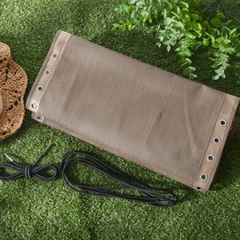 Queekay 2 Pcs Gravity Chair Replacement Fabric with 8 Bungee Cord Lounge Cloth Mesh Patio Chair Repair Kit Sling Fabric Replacement for Patio Recliner Outdoor Lawn Pool Beach (63" X 21",Light Brown)