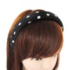 axy Wide Headband with Fabric Padded and Dots Pattern –