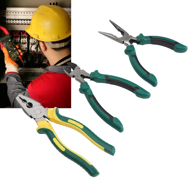 3PCS Plier Set 6 Inch Diagonal Cutting Needle Nose 8