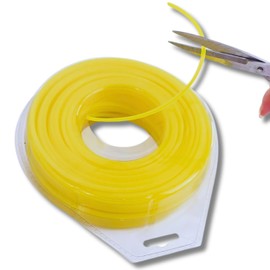 Glamified Glam trimmer Line 2.4mm x 10m Round Nylon Strimmer Cord 2.4mm Grass Strimmer Wire String Trimmer Line for Park Garden Field Lawn (2.4mm x 10m Round) (Yellow)