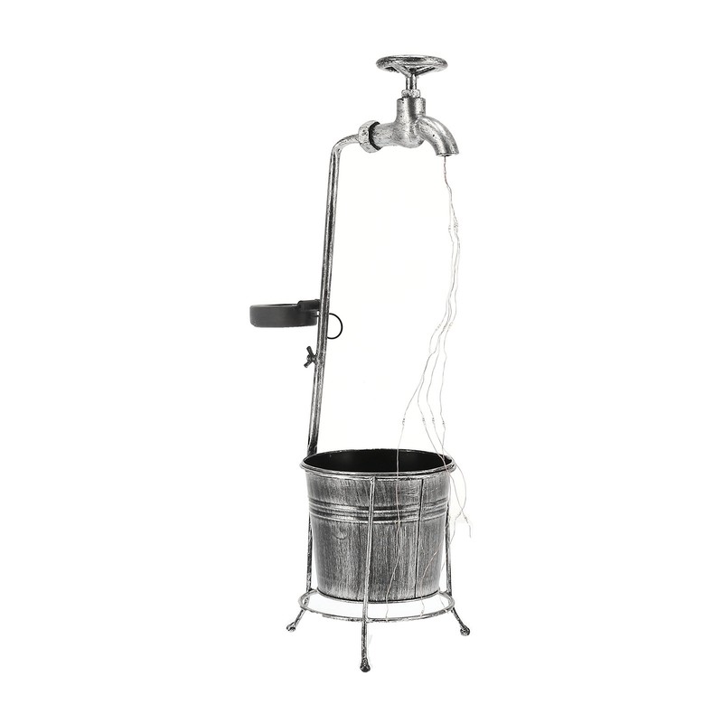Lawn Lamp Solar Outdoor Waterproof Metal Faucet Durable Light Statue
