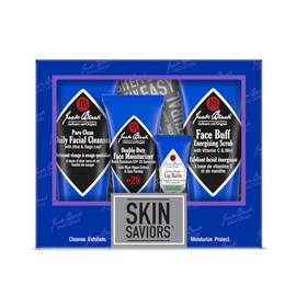 Jack Black – Juego de salvadores de la piel – Limpiador facial diario puro, limpiador facial energizante, humectante facial de doble uso SPF 20, bálsa