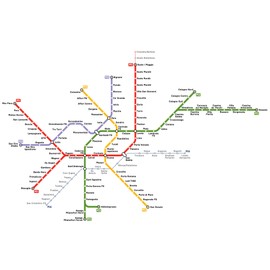 24x36 gallery poster, Milan Metro Map rapid transit system, Italy