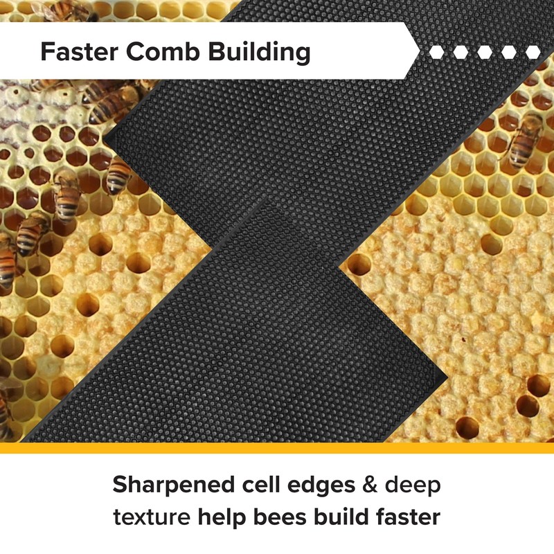 Mann Lake 5 5/8" Waxed Black Rite-Cell Foundation Sheets, Made