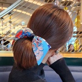 (3 types) Burnaby Modern Scarf Ribbon Hairpin Red Blue / (3종) 버나비 모던 스카프 리본 헤어핀 레드블루