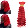 Tuheerst Pre Stretched Braiding Human Hair #Red Color Deep wave