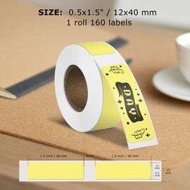 12 x 40 mm Thernal Labels Yellow