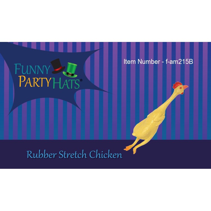 8 Inch Rubber Stretch Chicken - Classic Comedy Gag 8