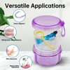 Leakproof Denture Case Purple Denture Soaking Cup False Teeth Container,