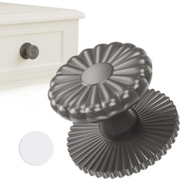 SecureLatch Self Adhesive Drawer Knobs, Self Stick Door Pull Handles, Zinc Alloy No Drilling Cabinet Knobs for Drawer, Closet, Window, Dresser, Sliding Barn/Glass Shower/Balcony Door (1, Grey)