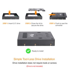 ICY DOCK 2.5" a 3.5" SATA HDD & SSD Kit de Montaje para bahía Interna de 3.5" con Cubierta extraíble | EZConvert Lite MB882SP-1S-2B