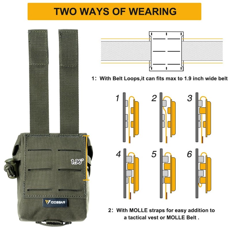 IDOGEAR Tactical Frag Grenade Pouch MOLLE Tool Pouch Ultility EDC