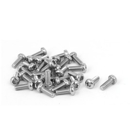Sourcingmap M3 x 8mm 316 Stainless Steel Round Torx Head Machine Screw Silver Tone 30pcs