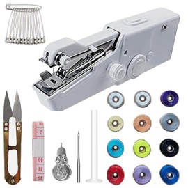 POHOVE 29pcs Mini Sewing Machine, Hand Sewing Machine, Mini Portable Electric Sewing Machine, Handy Portable Sewing Machine for Beginners, Easy to Use and Quick to Sew
