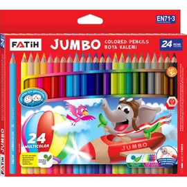 Jumbo Colored Pencils | Set of 24 | with X Big Pencil Sharpener | Pre School & Special Learners