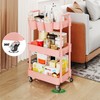 UDEAR 3-Tier Rolling Utility Cart,Multifunctional Storage Shelves with Handle and