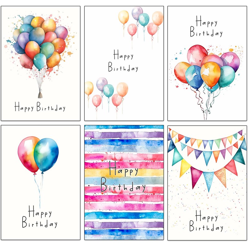 20 Assorted Birthday Cards Multipack - 12 x 17cm (About