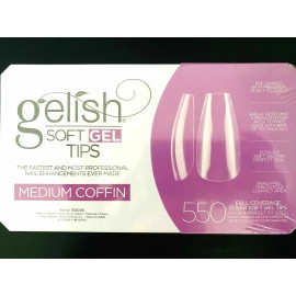 Gelish Soft Gel Tips - Medium Coffin 550ct #1168098