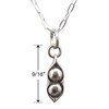 Sterling Silver Two Peas in a Pod Charm Necklace, 18"