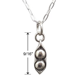 Sterling Silver Two Peas in a Pod Charm Necklace, 18"