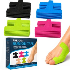 Bunion Tape, 32 Pcs Pre Cut Kinesiology Tape for Sports Toe Support
