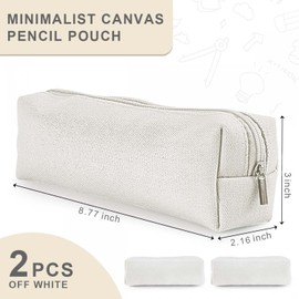 SenseYo 2 Pack Pencil Case Pouch for Stationery Organizer (Beige)