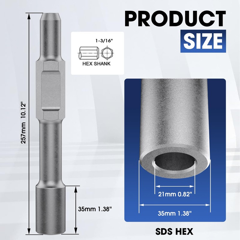 Dolenor Ground Rod Driver SDS-Hex Demolition Jack Hammer,Hammer Drill Rod