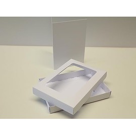 7" x 10" White Aperture Greeting Card Box and Card Blank, x5 Boxes