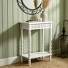 SOFE White Wood End Table, Modern Living Room Side Table,