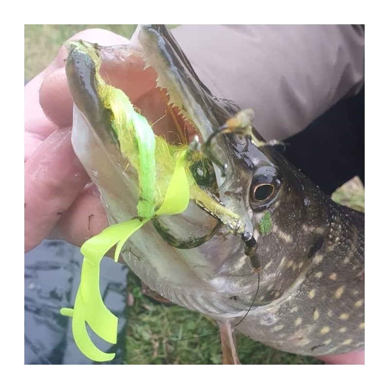 Dragon Wiggle streamer tails fly fishing predator 95mm (CHARTREUSE)