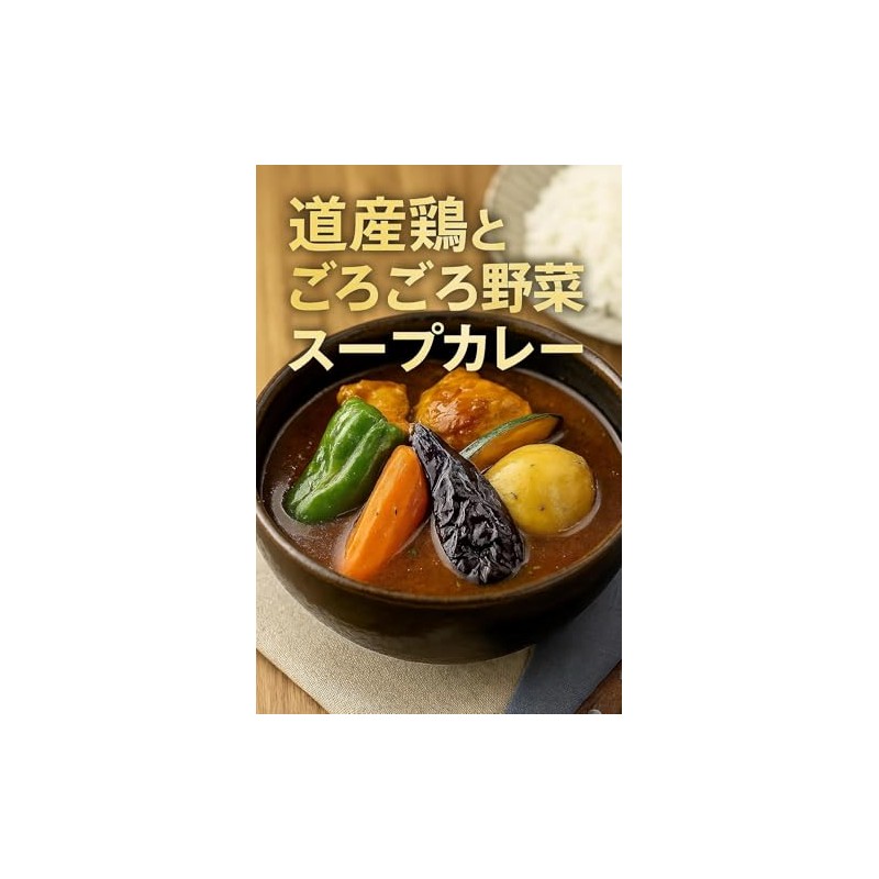 【道産鶏とごろごろ野菜のスープカレー 360g×1食】北海道産鶏肉使用／常温保存 レトルトカレー 中辛 ご当地グルメ 野菜たっぷり 惣菜 非常食 ギフトにも (1人前,