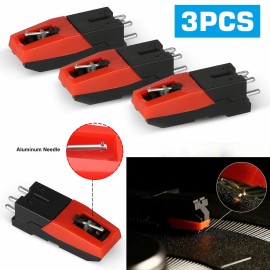 Universal 3 Pcs Vinyl Turntable Cartridge with Needle Stylus for Vintage LP Record Player