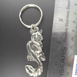 Vintage Cat Keychain, C012KC, 1.5 Inch, Kitty, Pet, Feline, Retro, Gift, Metal