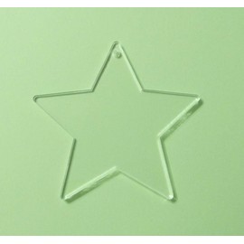 RUIXUAN 15PCS of Acrylic Christmas Ornaments Blanks Stars 1/8" Thick Clear Acrylic Star Key Chain Laser Cut Eco-Friendly Christmas Tags (3.0")